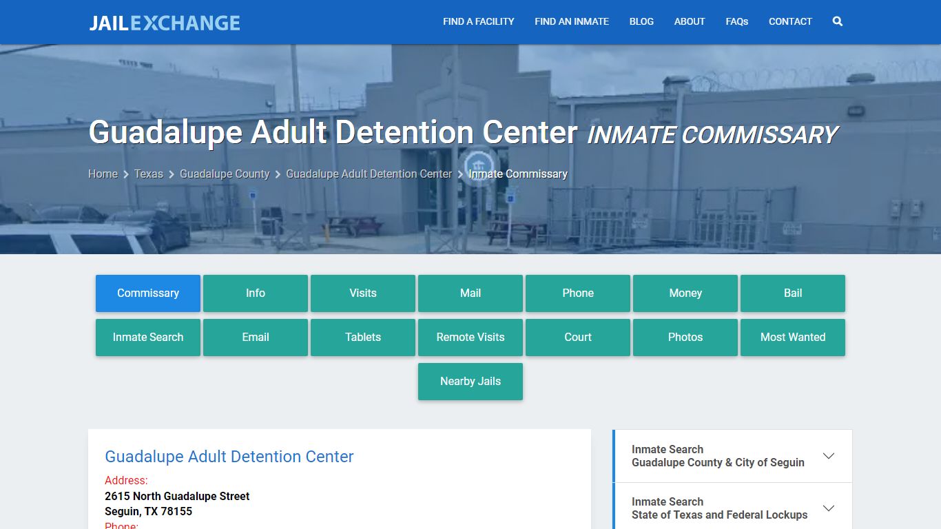 Guadalupe Adult Detention Center Inmate Commissary - Jail Exchange